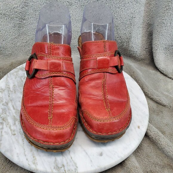 Josef Seibel Shoes Womens EU 38 US 7 Red Spirit Nature Vintage Leather Clog *GUC - Picture 6 of 9